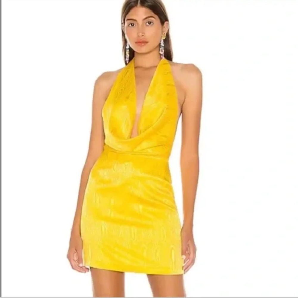 Ronny Kobo Marisa Halter Dress Yellow Size Medium